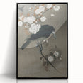 Grunge Crow and Floral Branch Wall Art - Vintage Grunge Canvas Print