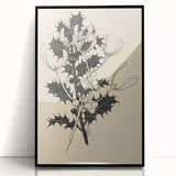 Botanical Black and White Grunge Art - Distressed Canvas Print Decor