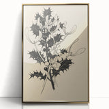Botanical Black and White Grunge Art - Distressed Canvas Print Decor