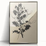 Botanical Black and White Grunge Art - Distressed Canvas Print Decor