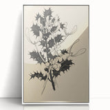 Botanical Black and White Grunge Art - Distressed Canvas Print Decor