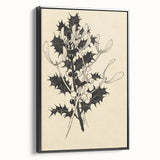 Botanical Black and White Grunge Art - Distressed Canvas Print Decor