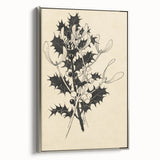 Botanical Black and White Grunge Art - Distressed Canvas Print Decor