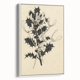 Botanical Black and White Grunge Art - Distressed Canvas Print Decor