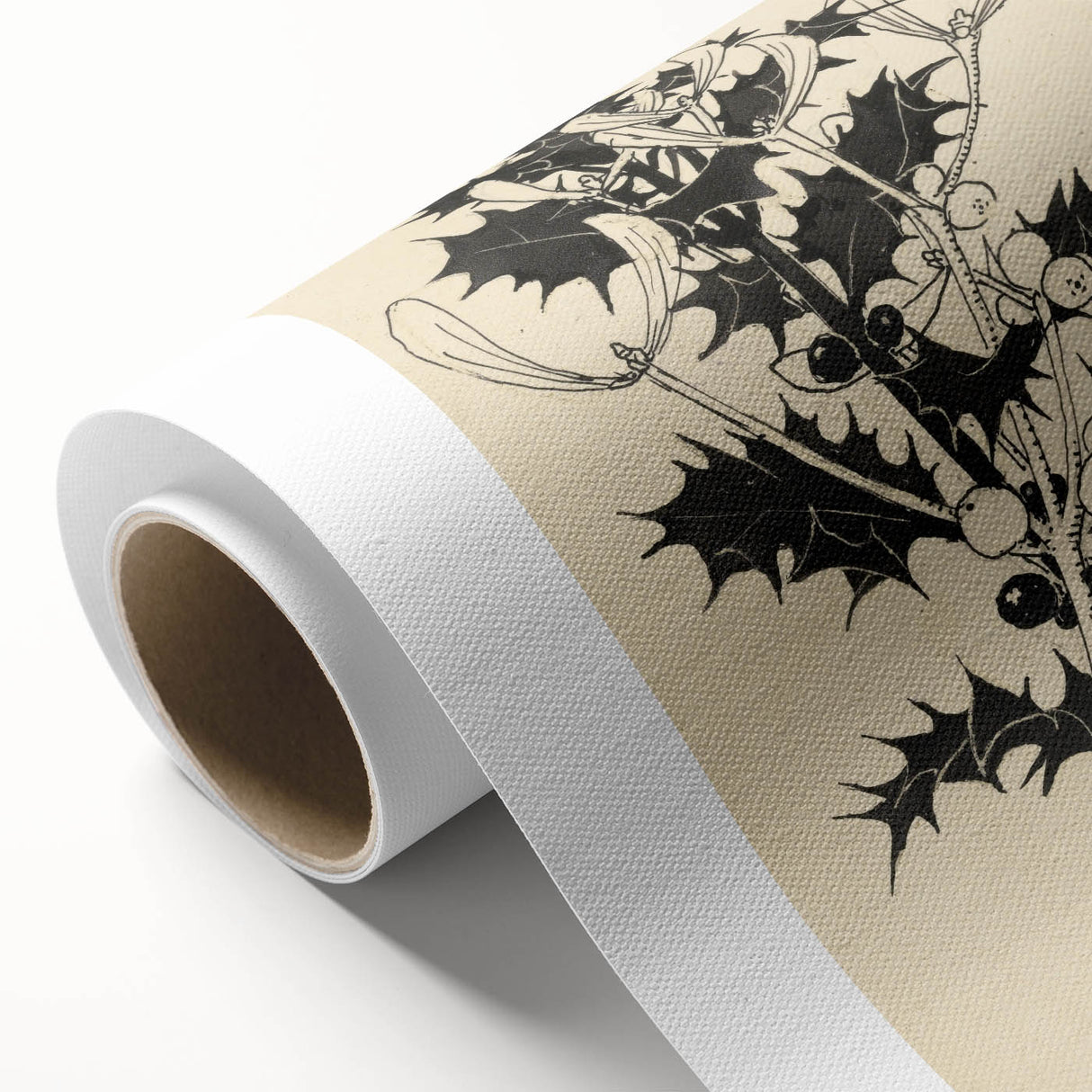 Botanical Black and White Grunge Art - Distressed Canvas Print Decor