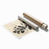 Botanical Black and White Grunge Art - Distressed Canvas Print Decor