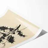 Botanical Black and White Grunge Art - Distressed Canvas Print Decor