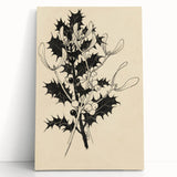 Botanical Black and White Grunge Art - Distressed Canvas Print Decor