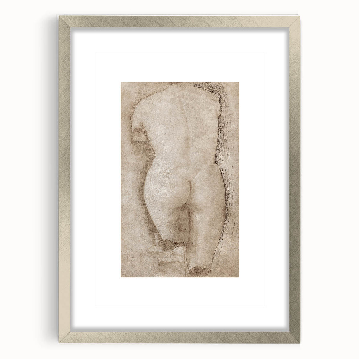 Vintage Nude Study Grunge Wall Art - Minimalist Grunge Canvas Print