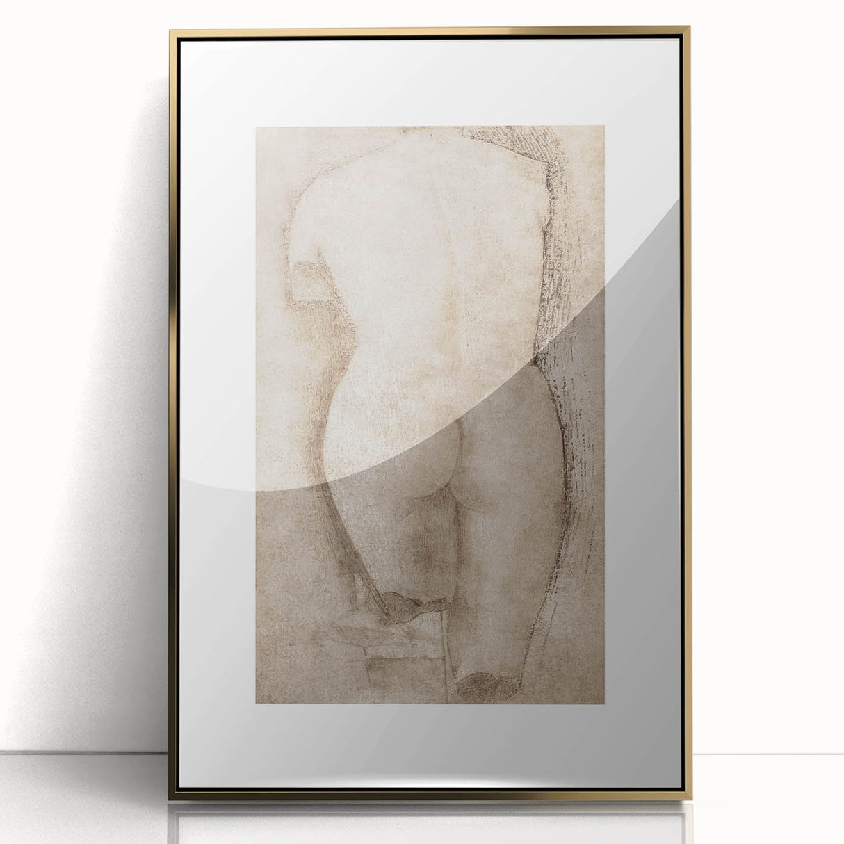 Vintage Nude Study Grunge Wall Art - Minimalist Grunge Canvas Print