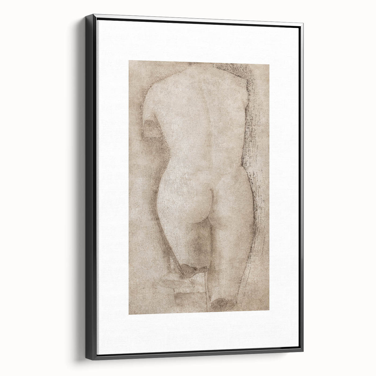 Vintage Nude Study Grunge Wall Art - Minimalist Grunge Canvas Print