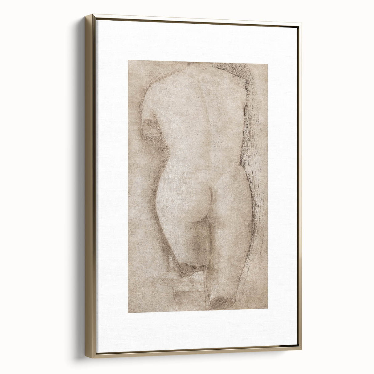Vintage Nude Study Grunge Wall Art - Minimalist Grunge Canvas Print