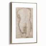 Vintage Nude Study Grunge Wall Art - Minimalist Grunge Canvas Print