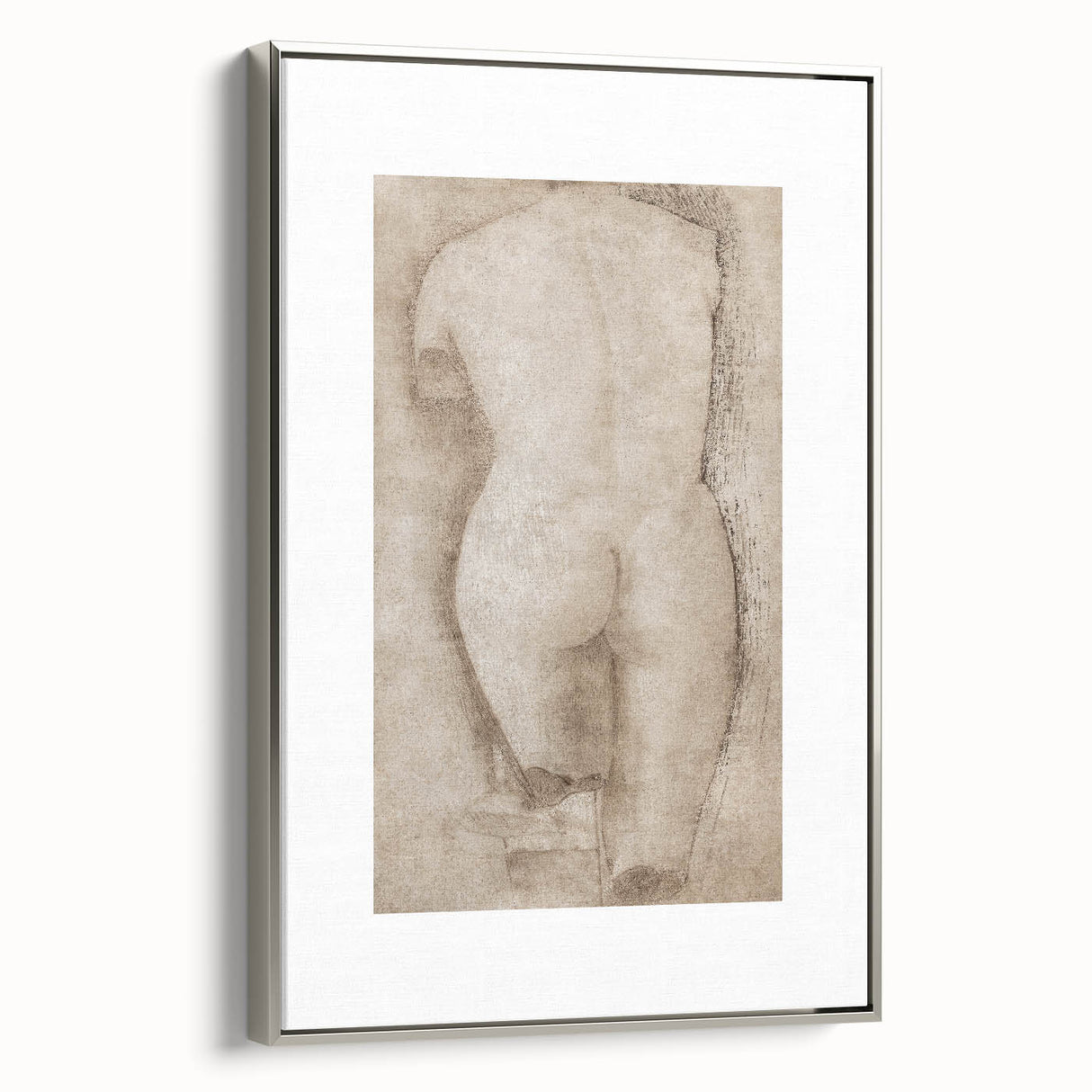 Vintage Nude Study Grunge Wall Art - Minimalist Grunge Canvas Print