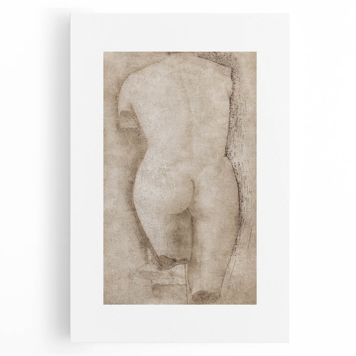 Vintage Nude Study Grunge Wall Art - Minimalist Grunge Canvas Print