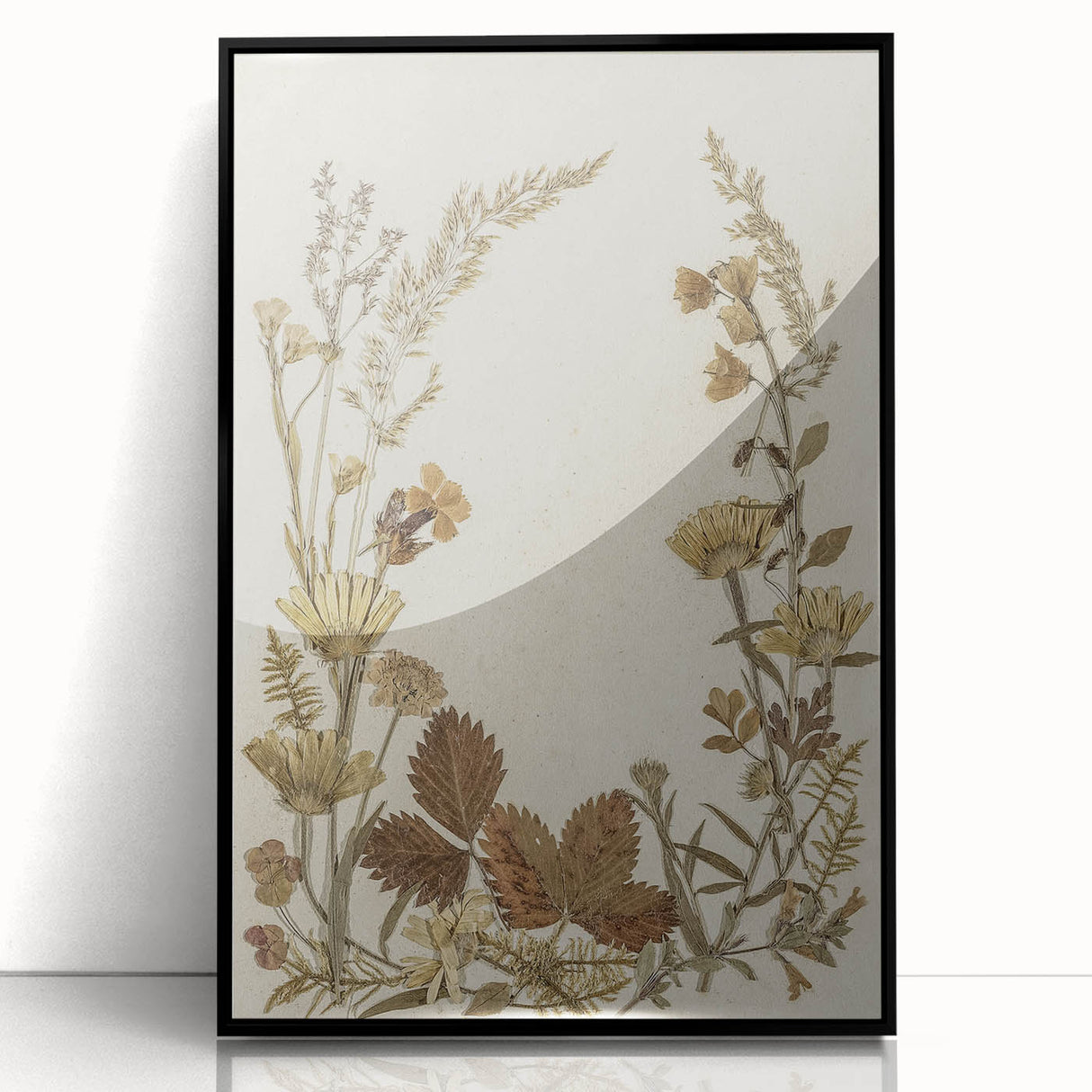 Pressed Botanical Grunge Wall Art - Vintage Floral Grunge Canvas Print