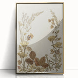 Pressed Botanical Grunge Wall Art - Vintage Floral Grunge Canvas Print