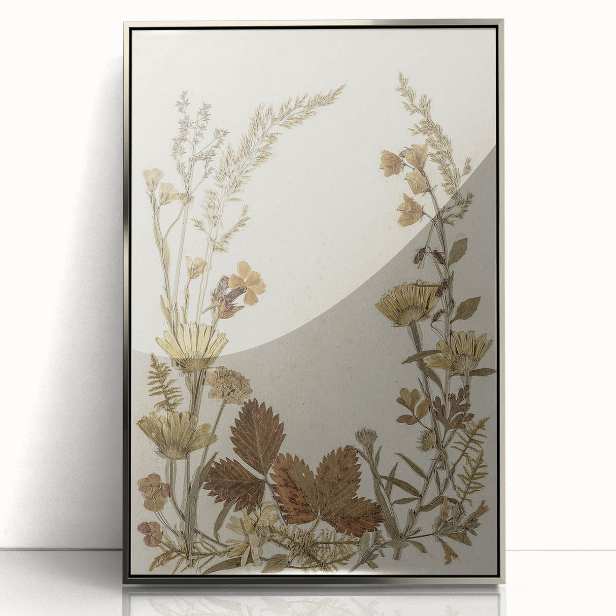 Pressed Botanical Grunge Wall Art - Vintage Floral Grunge Canvas Print