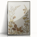 Pressed Botanical Grunge Wall Art - Vintage Floral Grunge Canvas Print