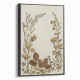 Pressed Botanical Grunge Wall Art - Vintage Floral Grunge Canvas Print