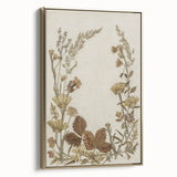 Pressed Botanical Grunge Wall Art - Vintage Floral Grunge Canvas Print