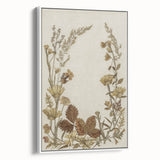 Pressed Botanical Grunge Wall Art - Vintage Floral Grunge Canvas Print