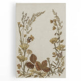 Pressed Botanical Grunge Wall Art - Vintage Floral Grunge Canvas Print