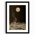 Vintage Moonlit Landscape Grunge Wall Art - Cosmic Grunge Canvas Print