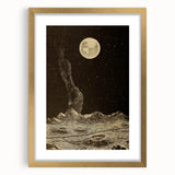 Vintage Moonlit Landscape Grunge Wall Art - Cosmic Grunge Canvas Print