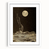 Vintage Moonlit Landscape Grunge Wall Art - Cosmic Grunge Canvas Print