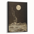 Vintage Moonlit Landscape Grunge Wall Art - Cosmic Grunge Canvas Print