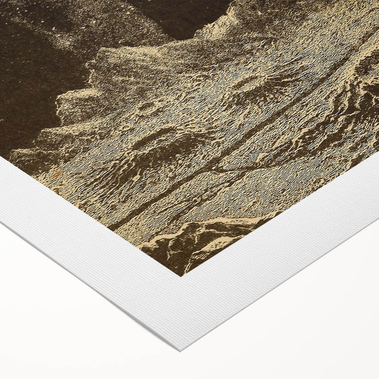 Vintage Moonlit Landscape Grunge Wall Art - Cosmic Grunge Canvas Print