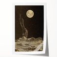 Vintage Moonlit Landscape Grunge Wall Art - Cosmic Grunge Canvas Print