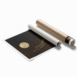 Vintage Moonlit Landscape Grunge Wall Art - Cosmic Grunge Canvas Print