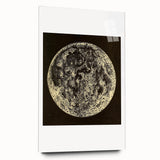 Grunge Wall Art | Abstract Grunge Moon Design | Vintage Grunge Canvas Print