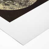 Grunge Wall Art | Abstract Grunge Moon Design | Vintage Grunge Canvas Print