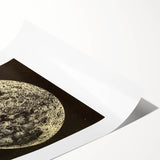 Grunge Wall Art | Abstract Grunge Moon Design | Vintage Grunge Canvas Print