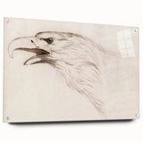 Grunge Wall Art: Abstract Eagle Sketch | Vintage Grunge Canvas Print