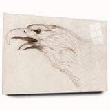 Grunge Wall Art: Abstract Eagle Sketch | Vintage Grunge Canvas Print