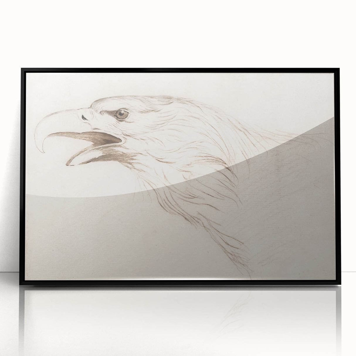 Grunge Wall Art: Abstract Eagle Sketch | Vintage Grunge Canvas Print