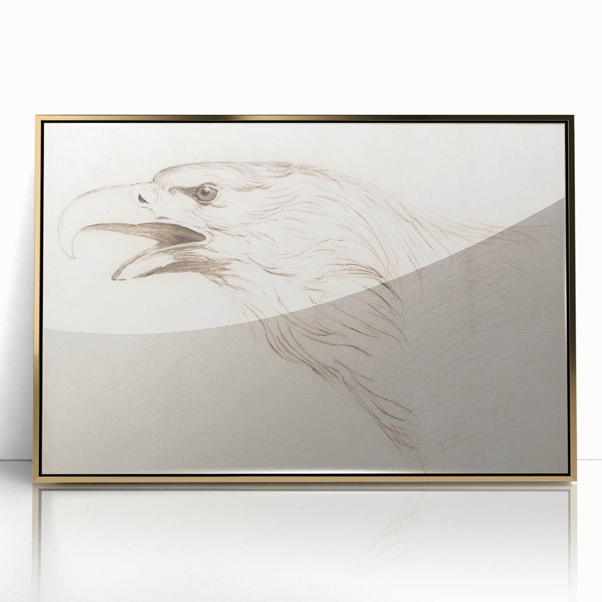 Grunge Wall Art: Abstract Eagle Sketch | Vintage Grunge Canvas Print