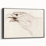 Grunge Wall Art: Abstract Eagle Sketch | Vintage Grunge Canvas Print