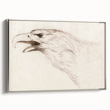 Grunge Wall Art: Abstract Eagle Sketch | Vintage Grunge Canvas Print