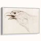 Grunge Wall Art: Abstract Eagle Sketch | Vintage Grunge Canvas Print