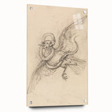 Grunge Wall Art | Vintage Grunge Bird Sketch | Abstract Grunge Aesthetic