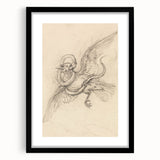Grunge Wall Art | Vintage Grunge Bird Sketch | Abstract Grunge Aesthetic
