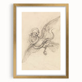Grunge Wall Art | Vintage Grunge Bird Sketch | Abstract Grunge Aesthetic