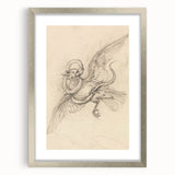 Grunge Wall Art | Vintage Grunge Bird Sketch | Abstract Grunge Aesthetic