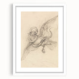 Grunge Wall Art | Vintage Grunge Bird Sketch | Abstract Grunge Aesthetic