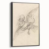 Grunge Wall Art | Vintage Grunge Bird Sketch | Abstract Grunge Aesthetic